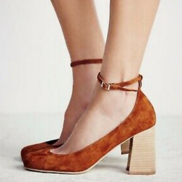 Jeffrey Campbell Shoes - Jeffrey Campbell x Free People Delta ankle strap suede heels
